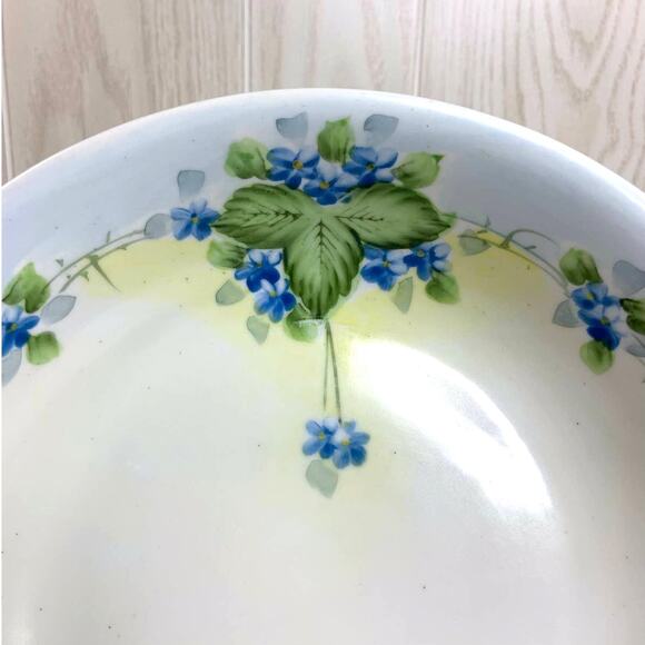 Antique Nippon Hand Painted Floral Serving Bowl 10" c. 1908 Japan - Picture 2 of 5